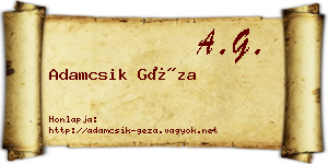 Adamcsik Géza névjegykártya