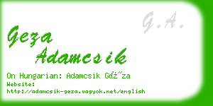 geza adamcsik business card